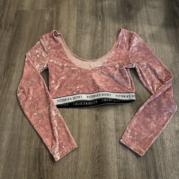 Victoria's Secret Pink Velvet Crop Top - Picture 1 of 6